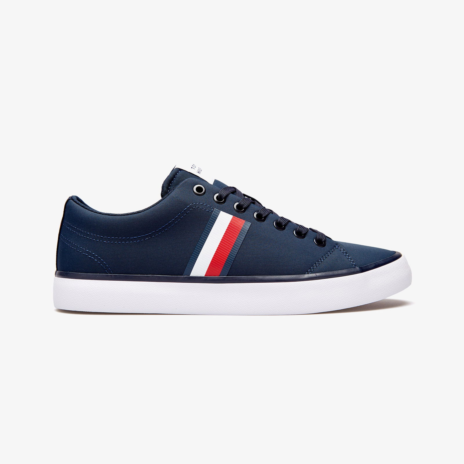 Tommy Hilfiger Th Hi Vulc Low Core Stripes Mesh Erkek Mavi Sneaker