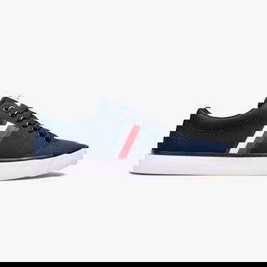  Tommy Hilfiger Th Hi Vulc Low Core Stripes Mesh Erkek Mavi Sneaker
