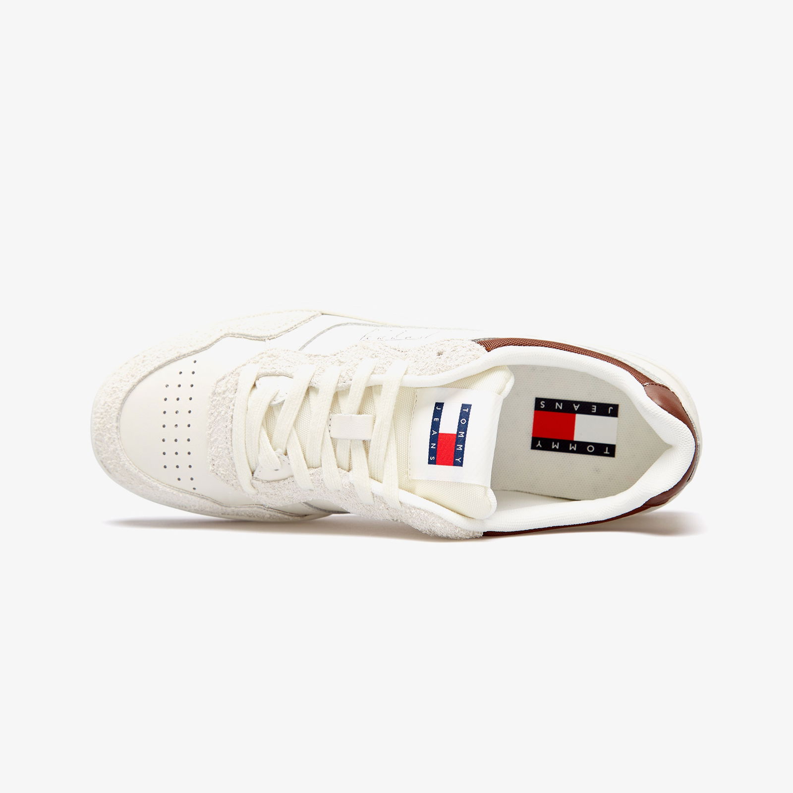 Tommy Hilfiger Cupsole Leather Mix Erkek Beyaz Sneaker