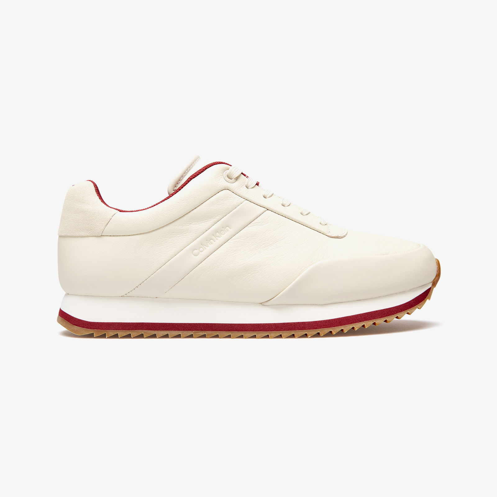 Calvin Klein Runner Lace Up Woven Kadın Bej Sneaker