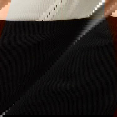  Calvin Klein Woven Label Rib Kadın Siyah Etek