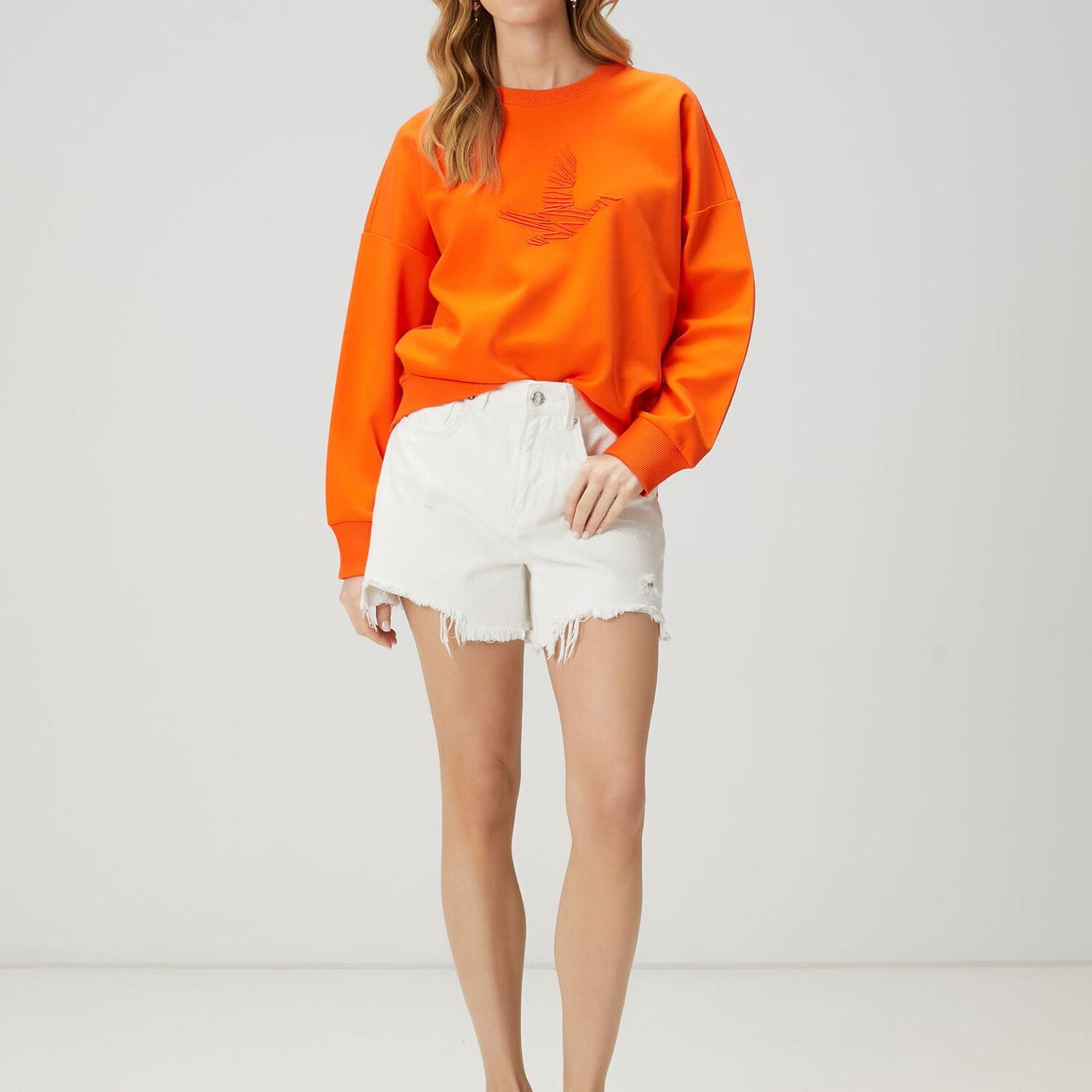 Beymen Club Kadin Oversize Mercan Logo Nakışlı Sweatshirt
