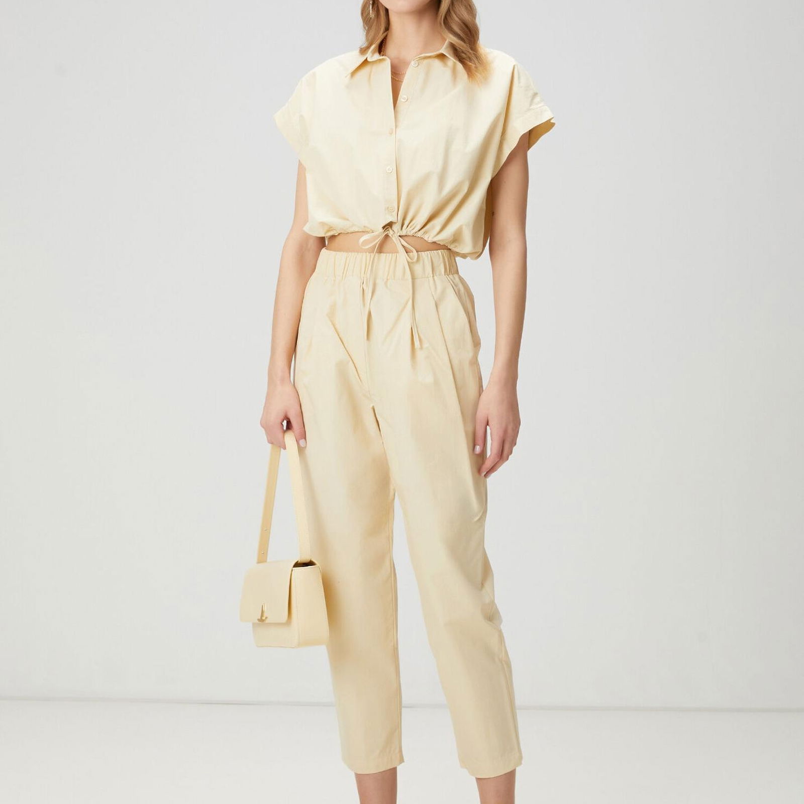 Beymen Club Kadin Krem Pileli Poplin Pantolon