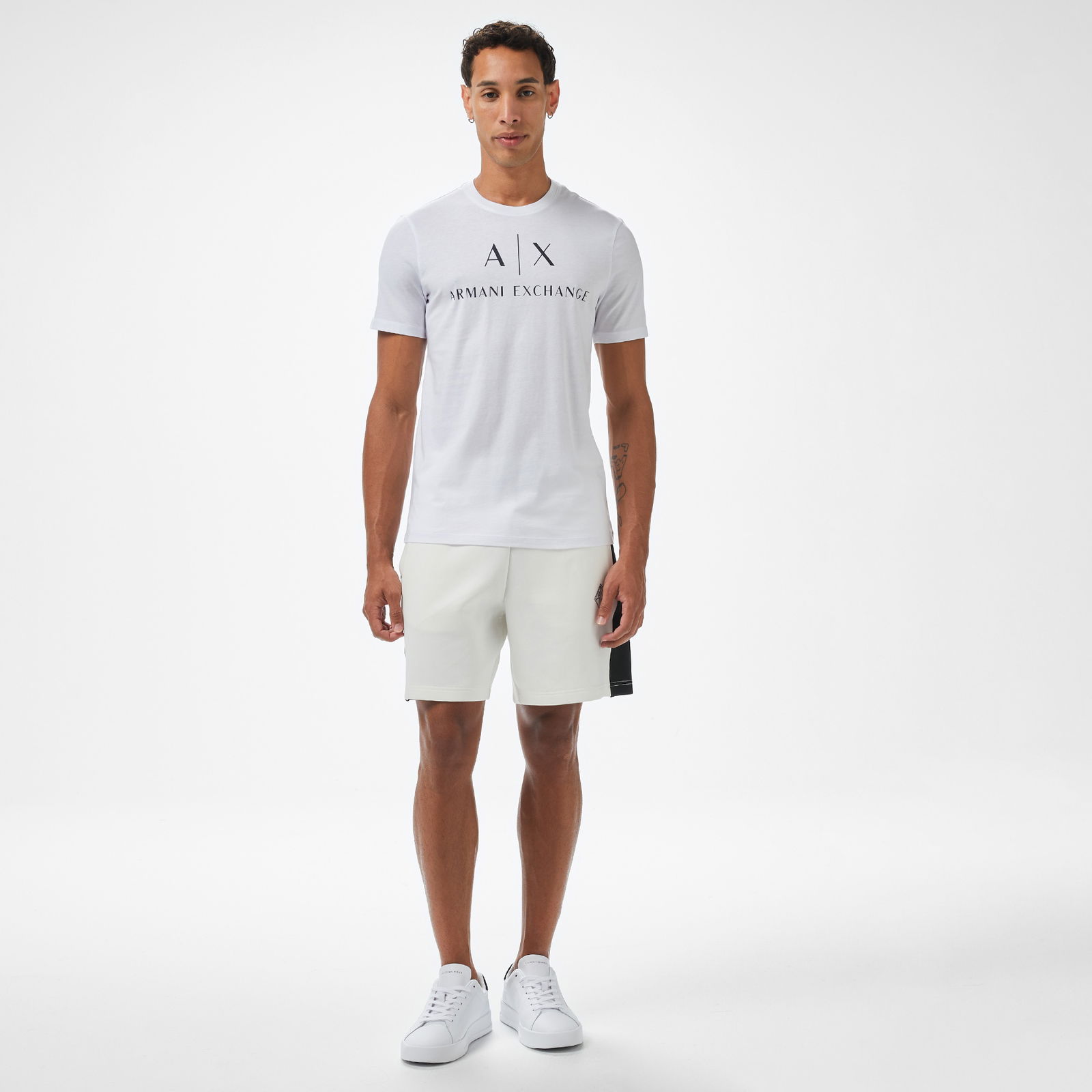 Armani Exchange Erkek Beyaz Bisiklet Yaka T-Shirt