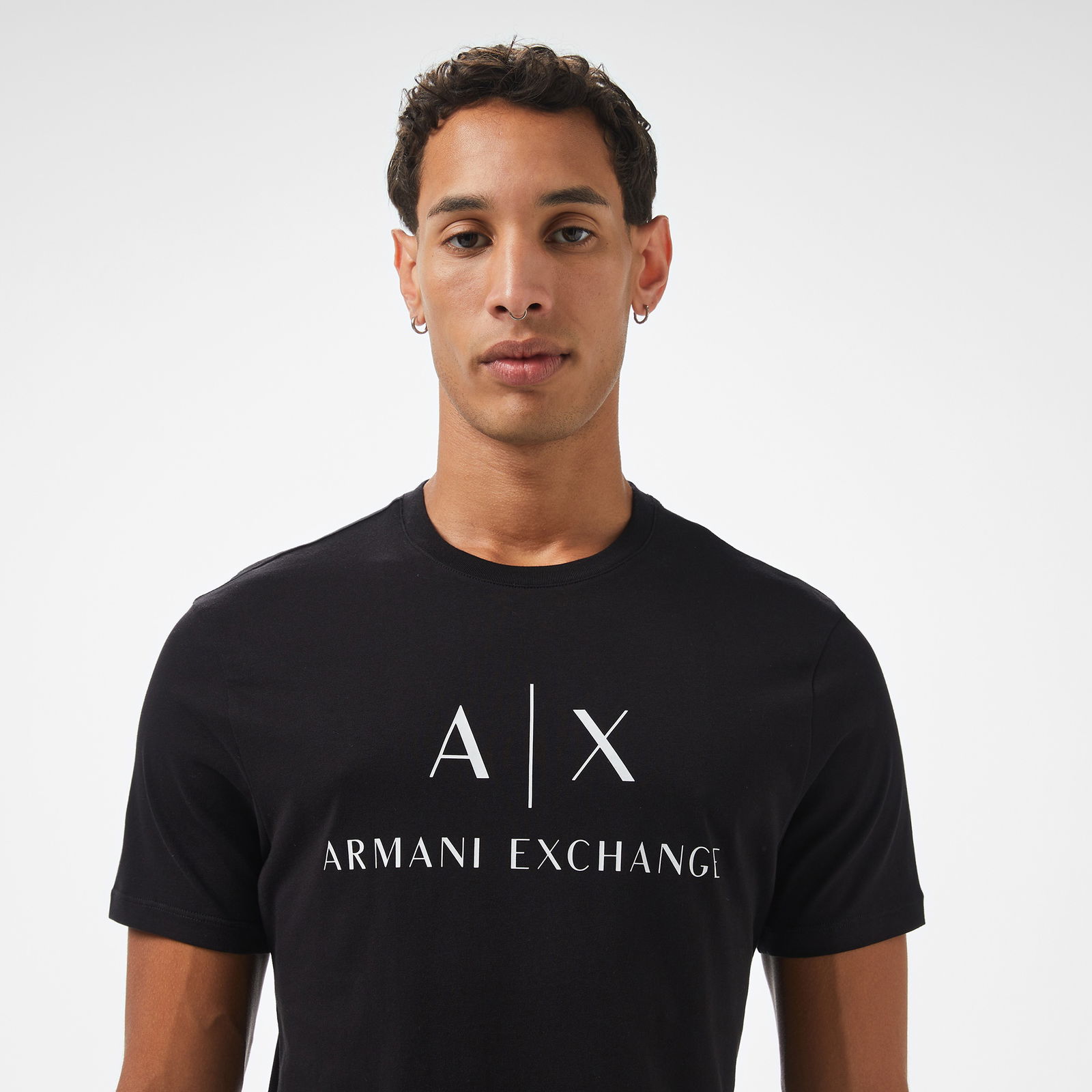 Armani Exchange Erkek Siyah Bisiklet Yaka T-Shirt