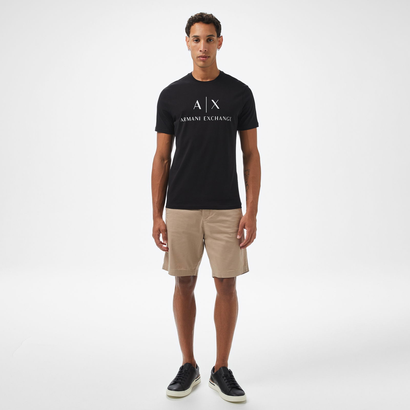 Armani Exchange Erkek Siyah Bisiklet Yaka T-Shirt