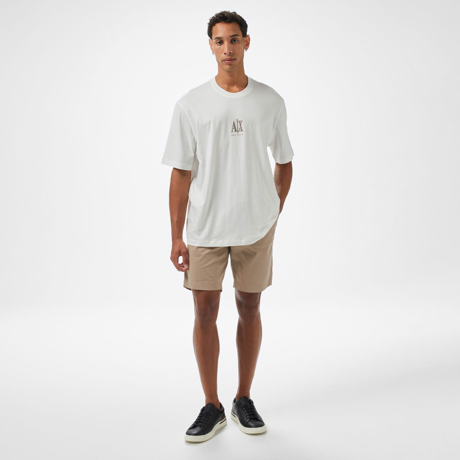 Armani Exchange Erkek Beyaz Bisiklet Yaka T-Shirt