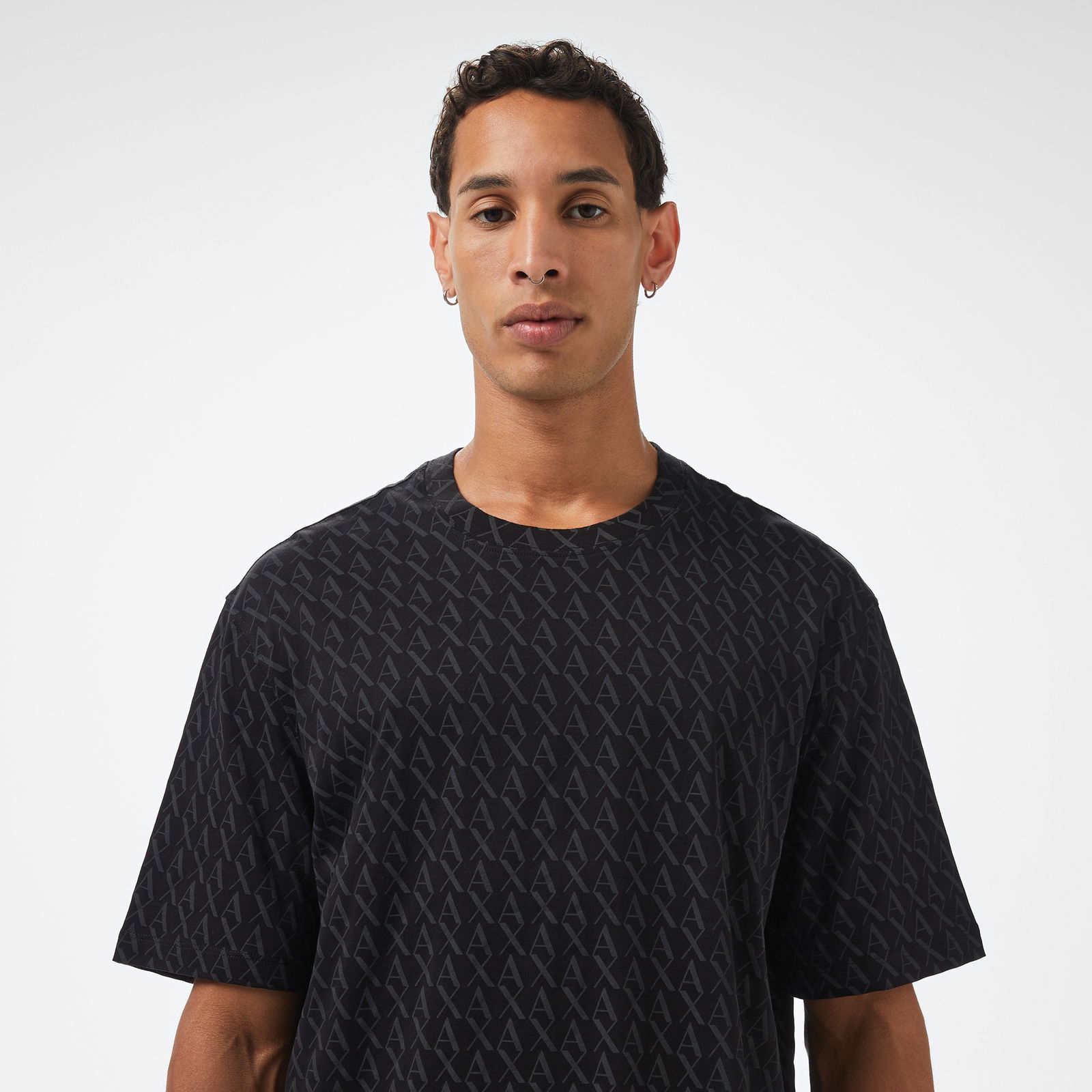Armani Exchange Erkek Siyah Bisiklet Yaka T-Shirt