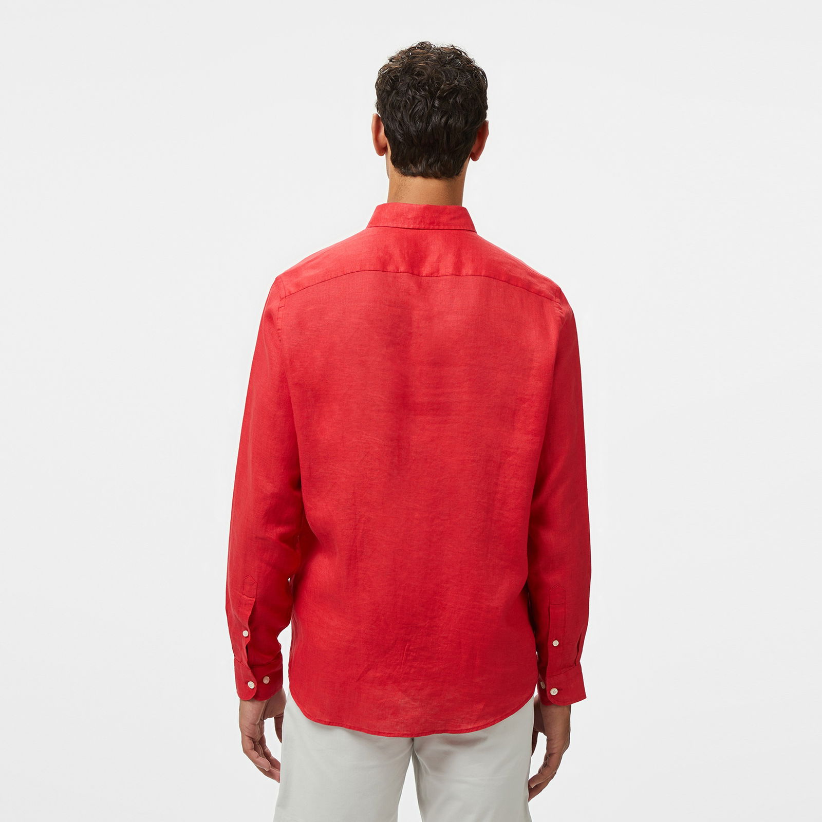 Nautica Erkek Kırmızı Classic Fit Keten Gömlek