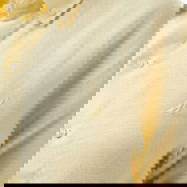  Nautica Erkek Sarı Classic Fit Keten Gömlek