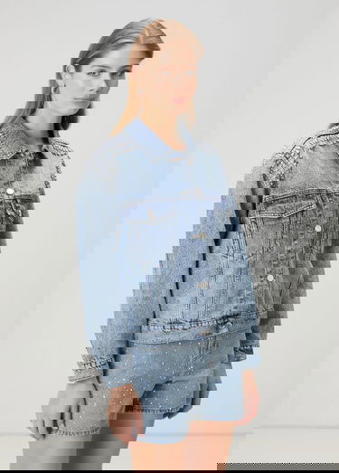  Beymen Club Kadin Mavi İşlemeli Denim Ceket