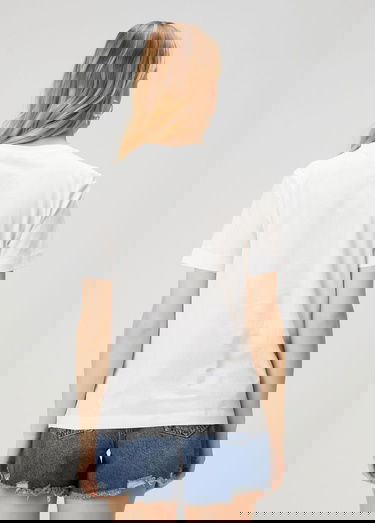  Beymen Club Kadin Kırık Beyaz Logo Detaylı Basic T-shirt