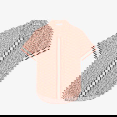  Lacoste Kadın Oversize Fit Kısa Kollu Monogram Bej Gömlek