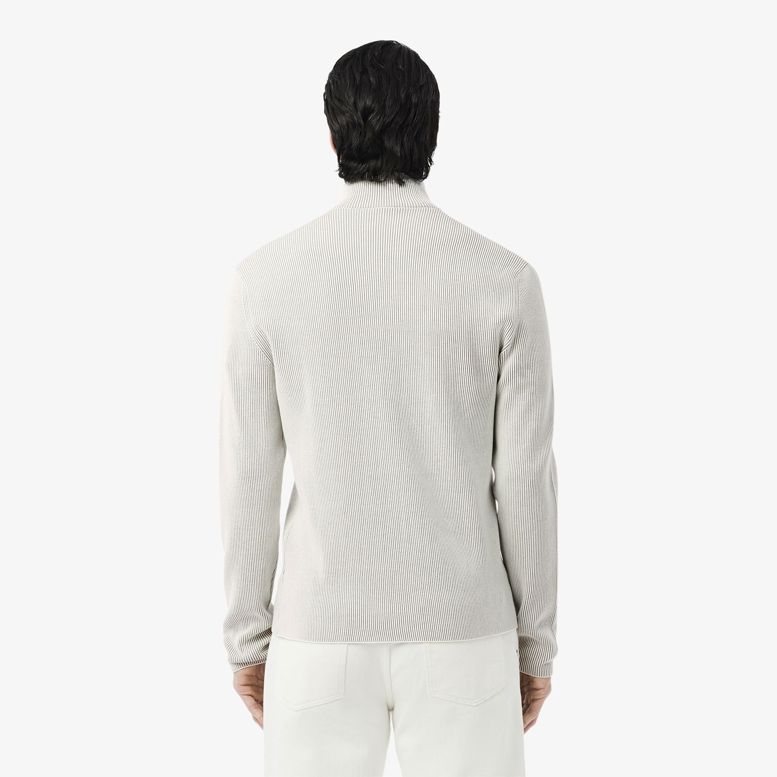 Lacoste Erkek Classic Fit Fermuarlı Yaka Gri Triko