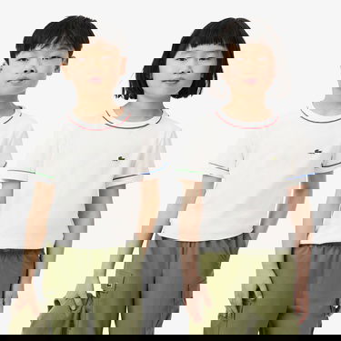  Lacoste Çocuk Bisiklet Yaka Krem T-Shirt