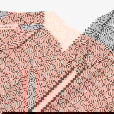  Lacoste Kadın Oversize Fit Kısa Kollu Monogram Bej Gömlek