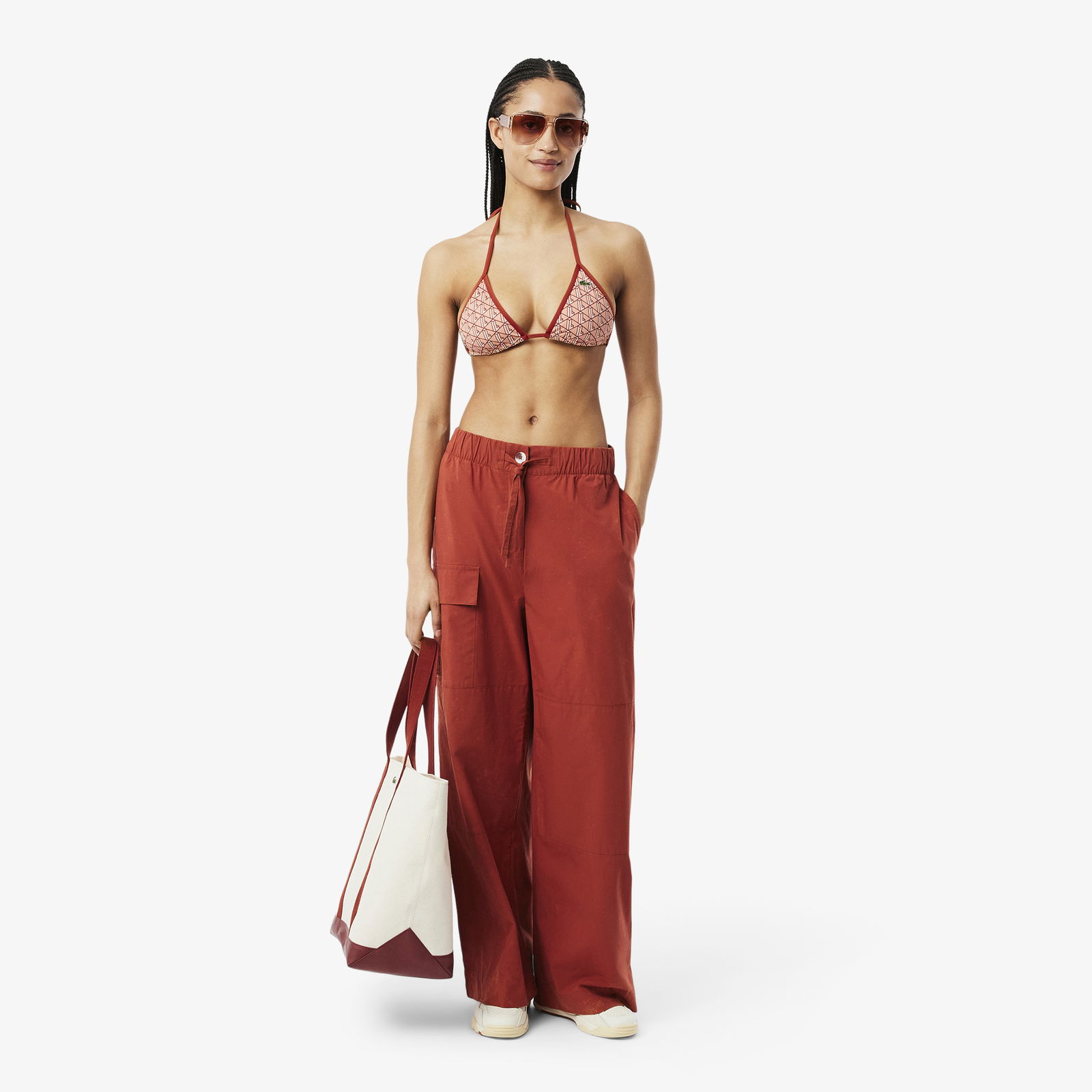 Lacoste Kadın Monogram Kırmızı Bikini Üstü