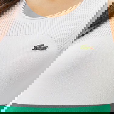  Lacoste Kadın Slim Fit Kolsuz Bisiklet Yaka Renk Bloklu Lacivert Elbise