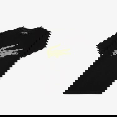  Lacoste Erkek Çocuk Bisiklet Yaka Baskılı Siyah T-Shirt