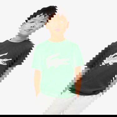  Lacoste Erkek Çocuk Bisiklet Yaka Baskılı Yeşil T-Shirt