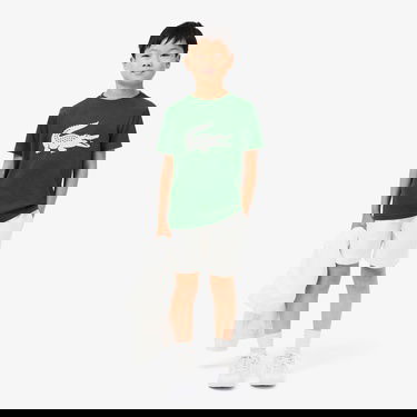  Lacoste Erkek Çocuk Bisiklet Yaka Baskılı Yeşil T-Shirt