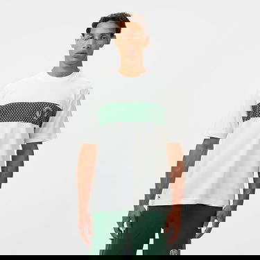  Lacoste Erkek Bisiklet Yaka Baskılı Beyaz T-Shirt