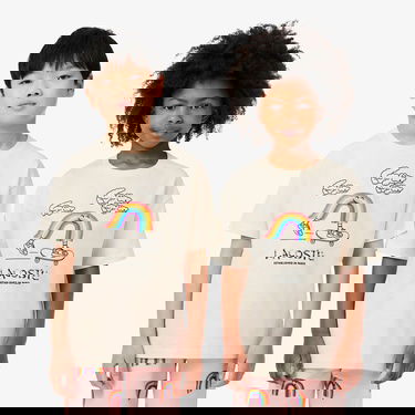  Lacoste Çocuk Bisiklet Yaka Desenli Krem T-Shirt
