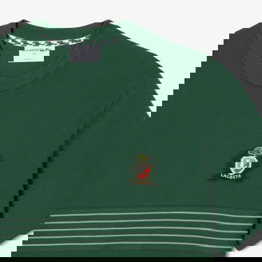  Lacoste Erkek Classic Fit Bisiklet Yaka Desenli Koyu Yeşil T-Shirt