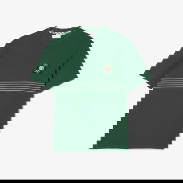  Lacoste Erkek Classic Fit Bisiklet Yaka Desenli Koyu Yeşil T-Shirt