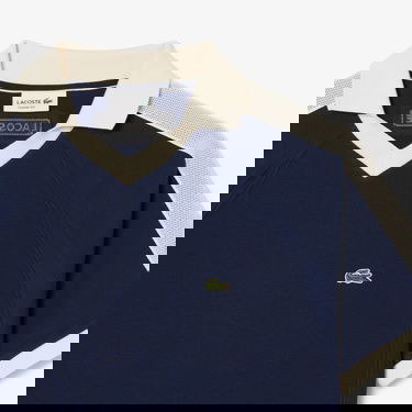  Lacoste Erkek Classic Fit Organik Pamuk Renk Bloklu Lacivert Polo