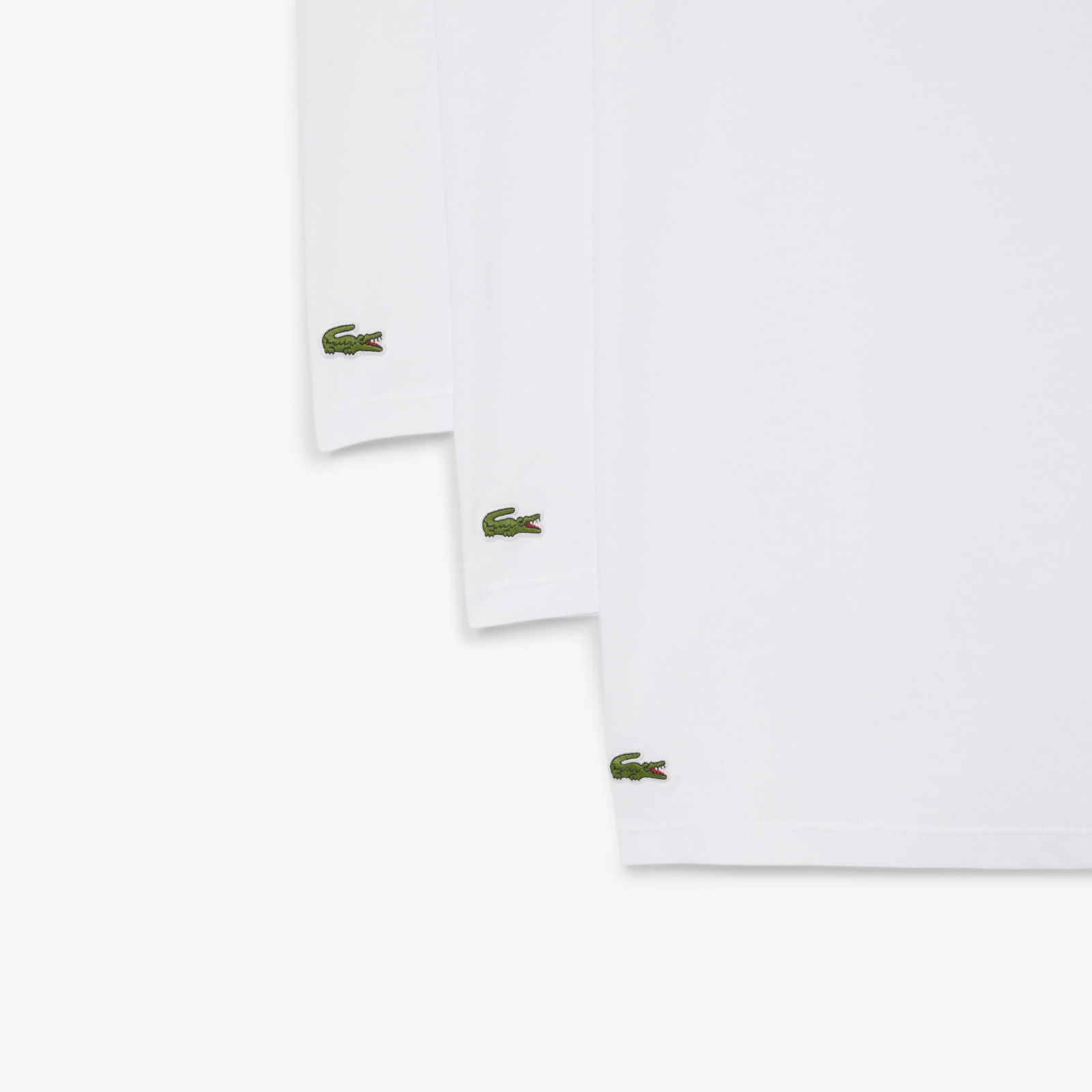 Lacoste Erkek Slim Fit Kısa Kollu V Yaka 3'lü Beyaz Pijama Üstü