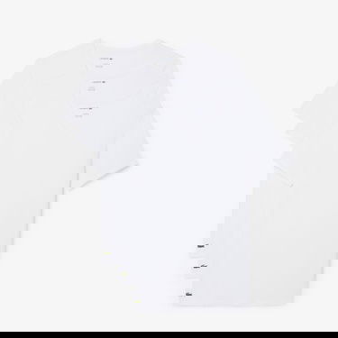  Lacoste Erkek Slim Fit Kısa Kollu V Yaka 3'lü Beyaz Pijama Üstü