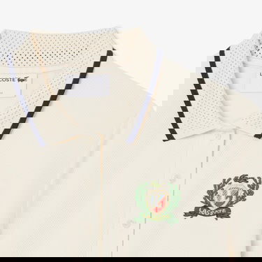  Lacoste Kadın Slim Fit Kısa Kollu Polo Yaka Renk Bloklu Krem Elbise