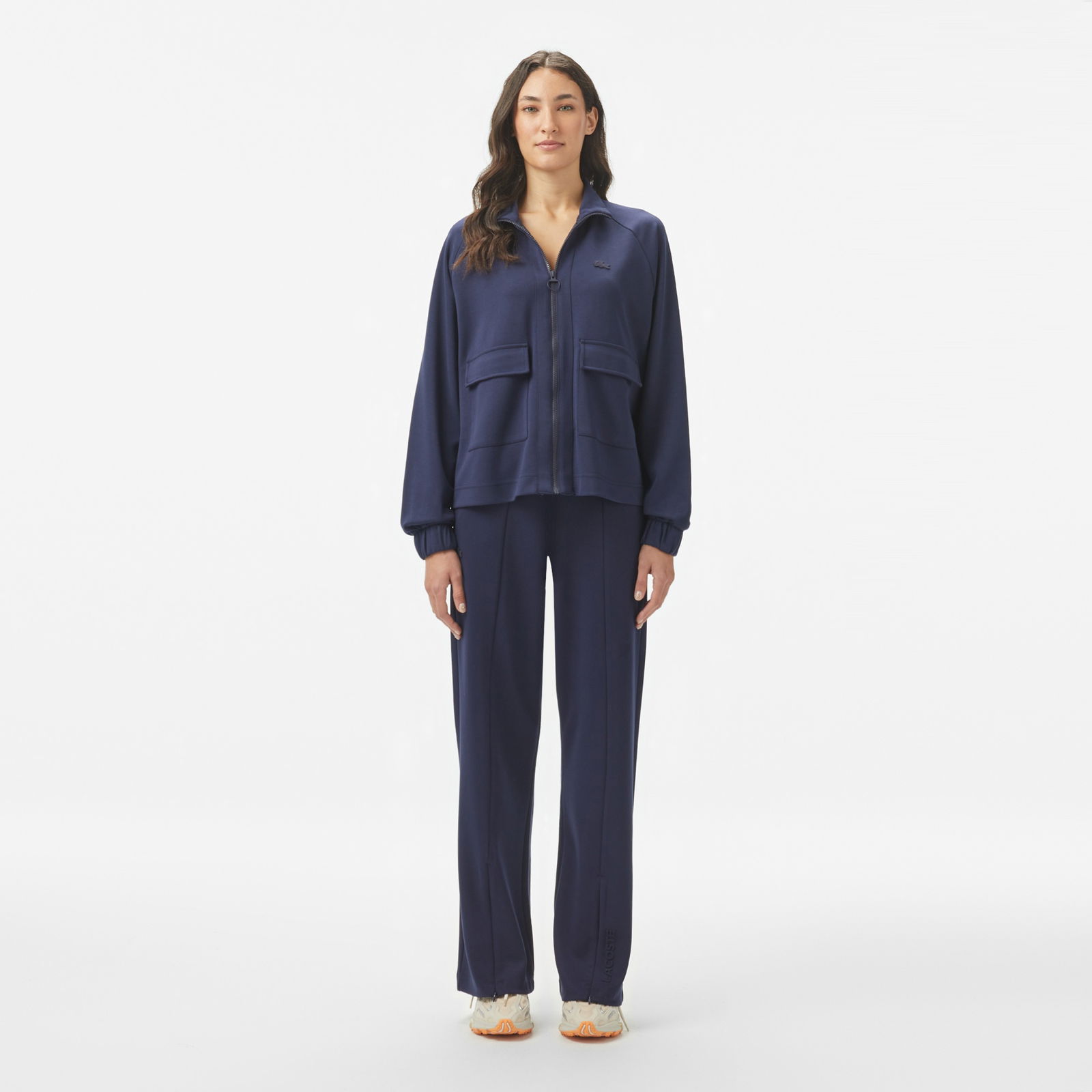 Lacoste Kadın Loose Fit Fermuarlı Lacivert Sweatshirt