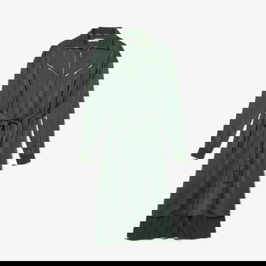  Lacoste Kadın Relaxed Fit Uzun Kollu Yarım Fermuarlı Koyu Yeşil Elbise