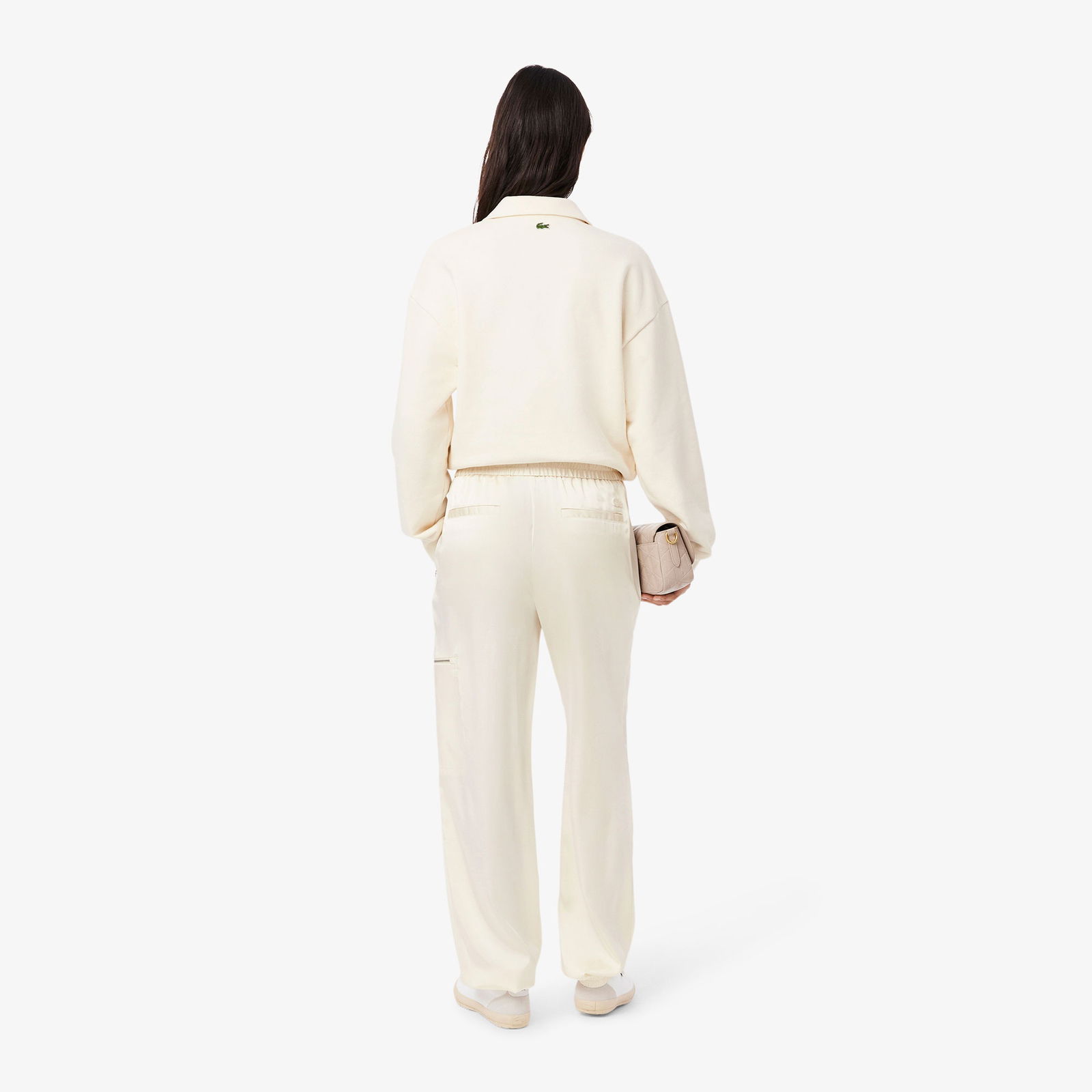Lacoste Kadın Oversized Fit Krem Pantolon