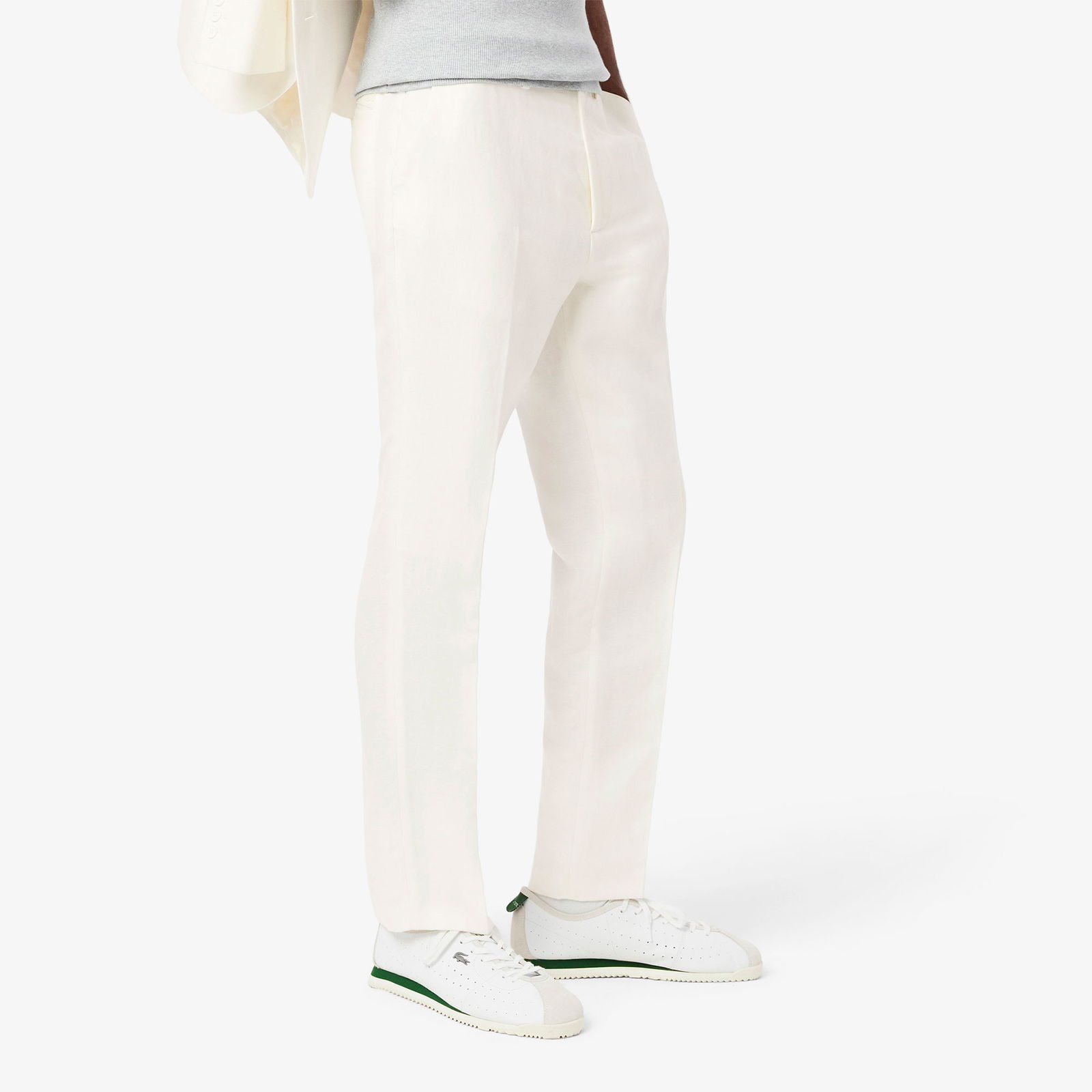 Lacoste Erkek Regular Fit Keten Beyaz Pantolon