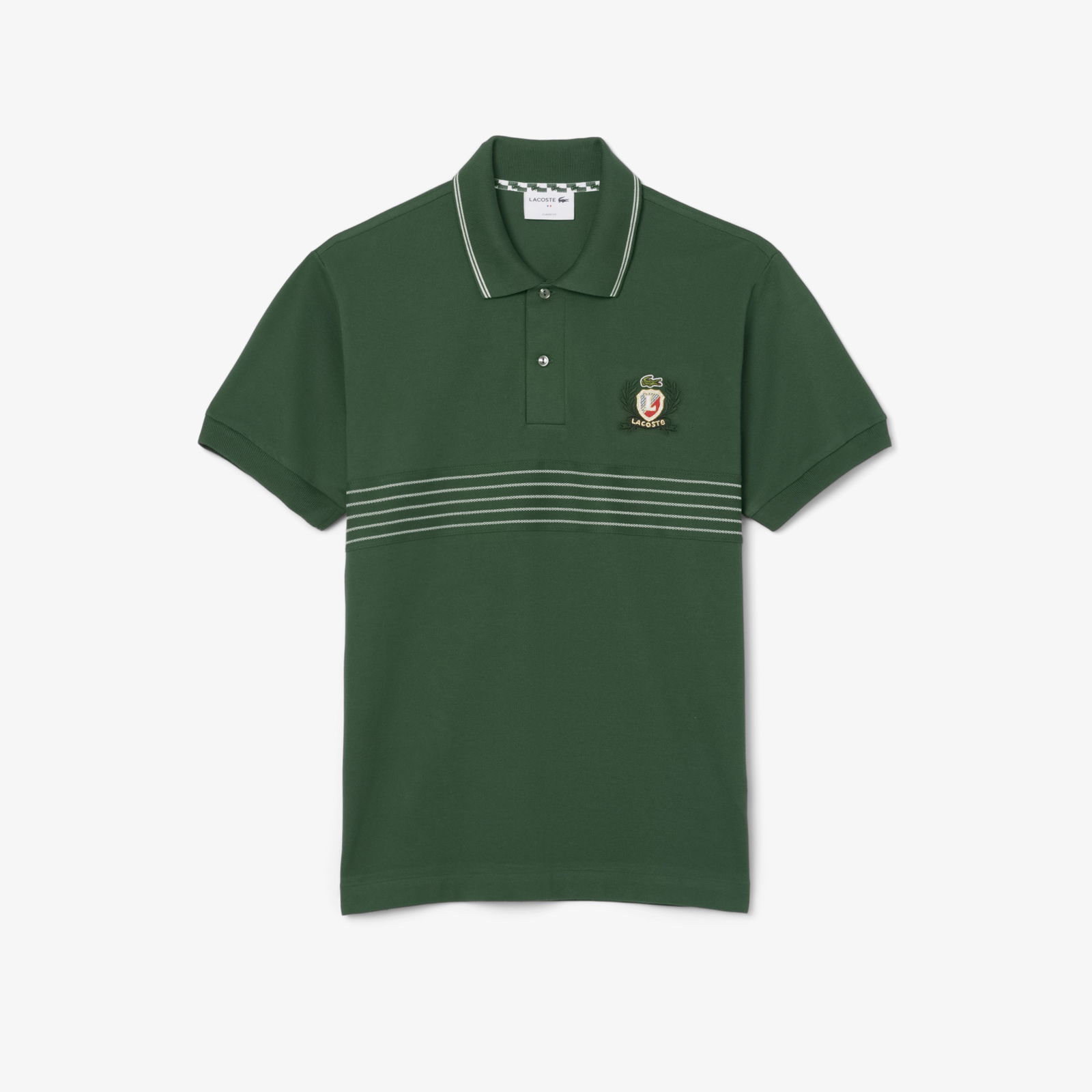 Lacoste Erkek Classic Fit Çizgili Yeşil Polo