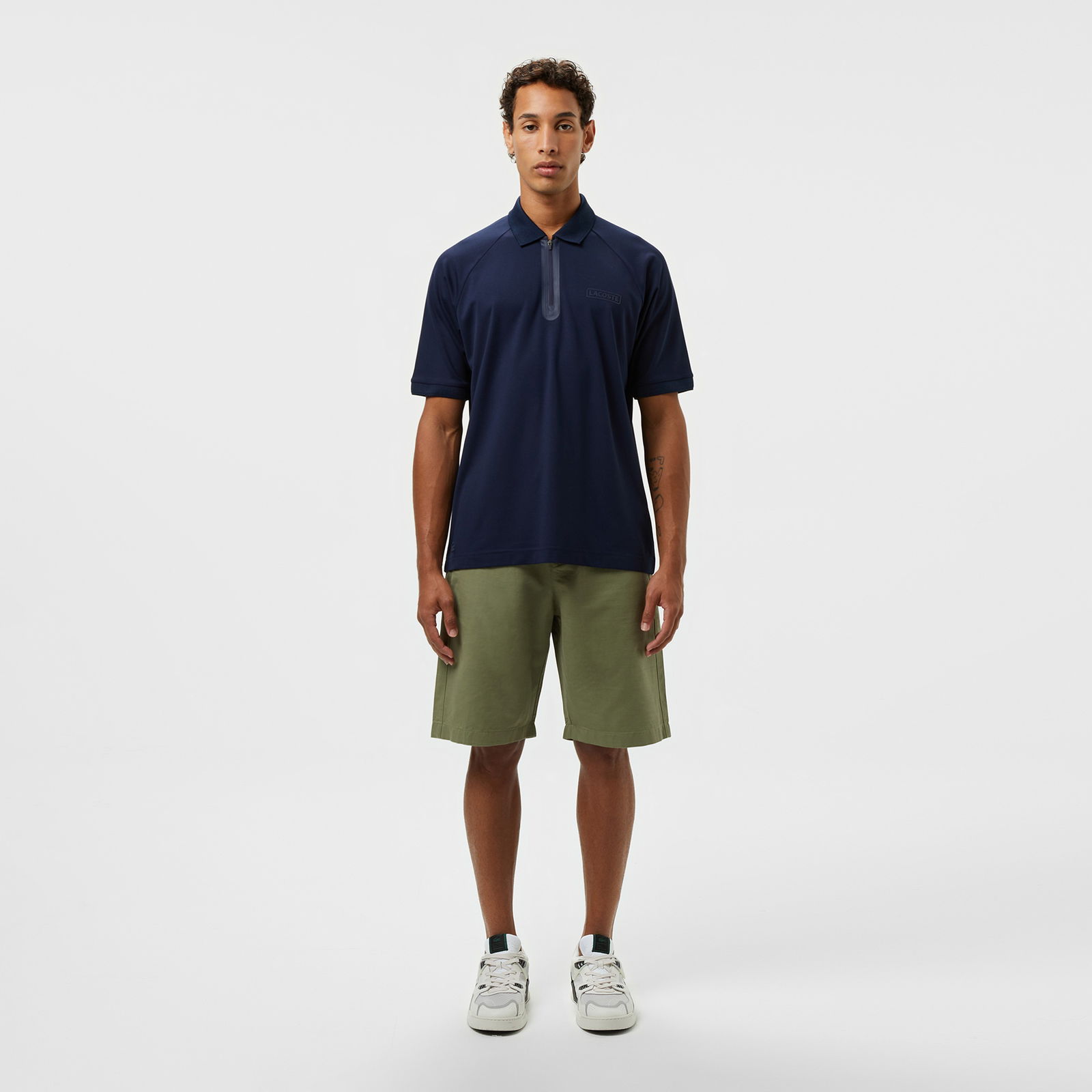 Lacoste Erkek Oversize Fit Yarım Fermuarlı Lacivert Polo