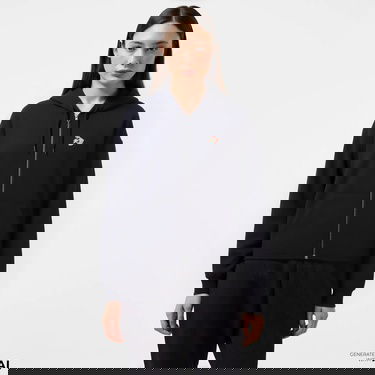  Converse Kadın Oversized Fit Fermuarlı Grafik Baskılı Siyah Hoodie