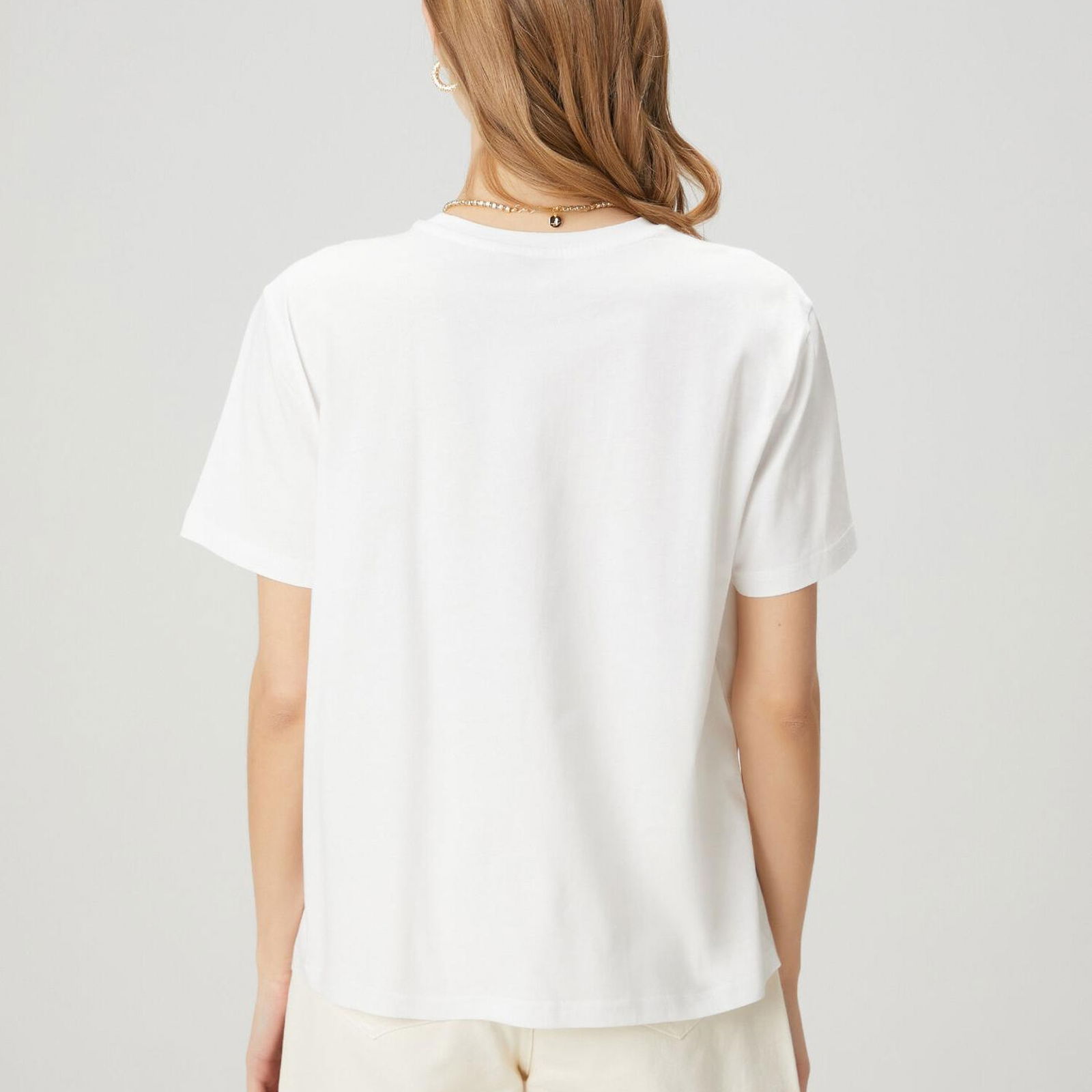 Beymen Club Kadın Beyaz Gold Logolu T-shirt