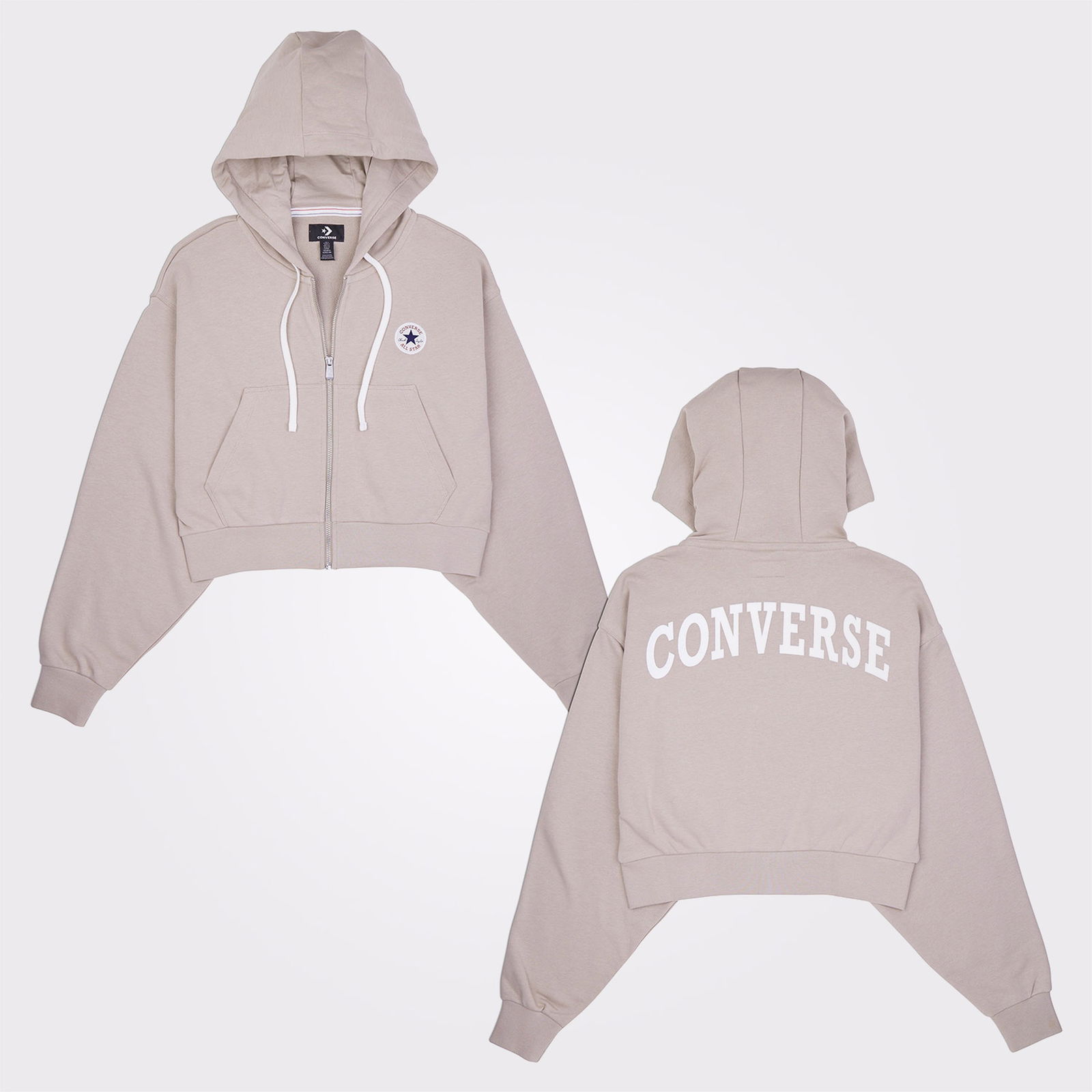 Converse Kadın Fermuarlı Bej Eşofman Üstü